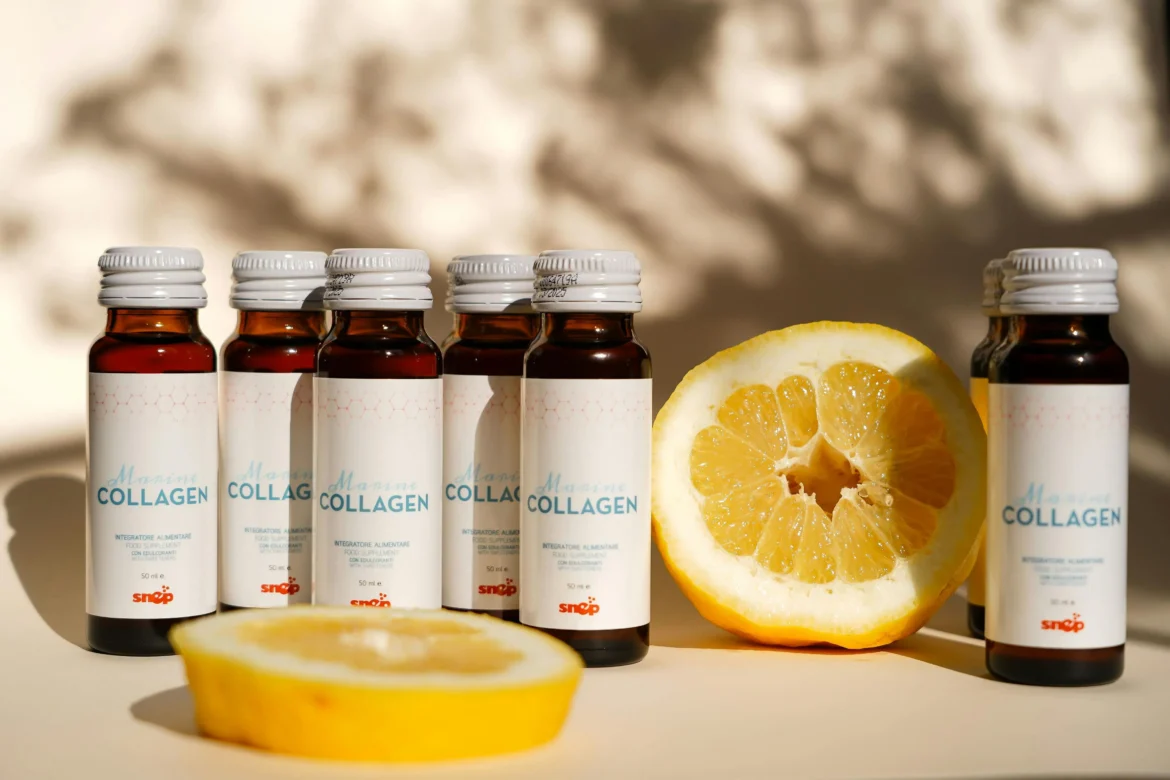 collagen bottle with lemon