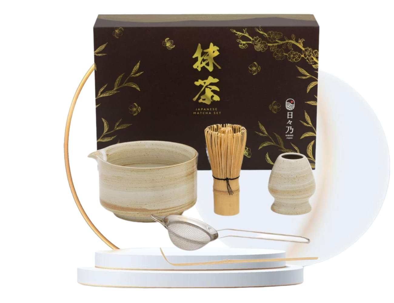Hibino Japanese Matcha Set with Spout Bowl