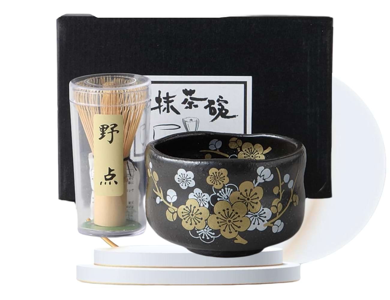 Waraku Fuuka Mini Matcha Chawan and Chasen Set