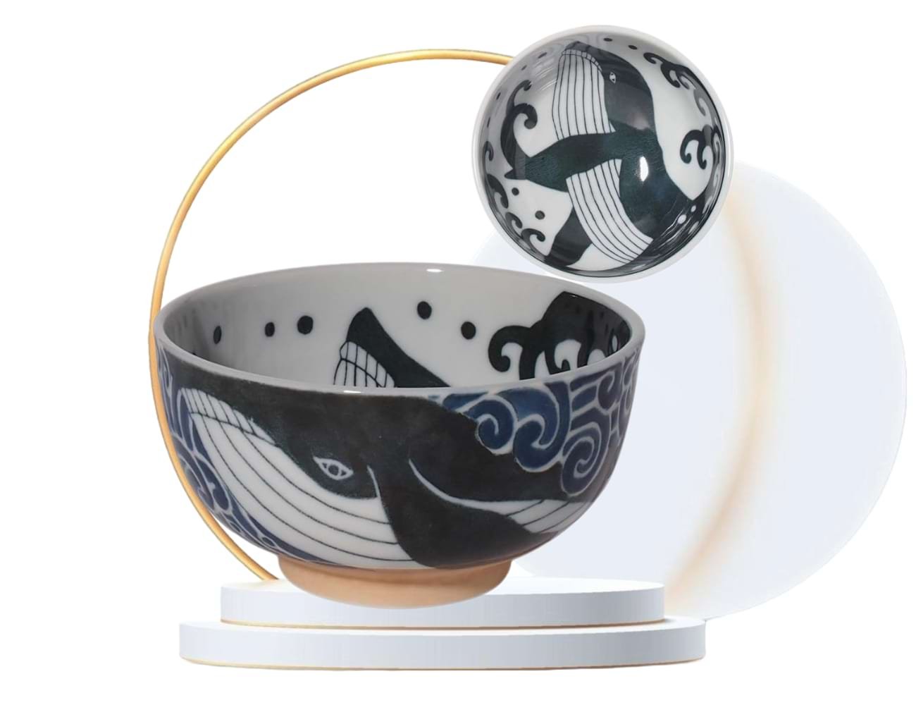Minorutouki White Wave Whale Ramen Bowl