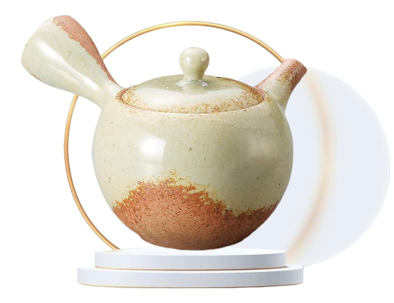 Isshin Tokoname Ash Glazed Round Teapot