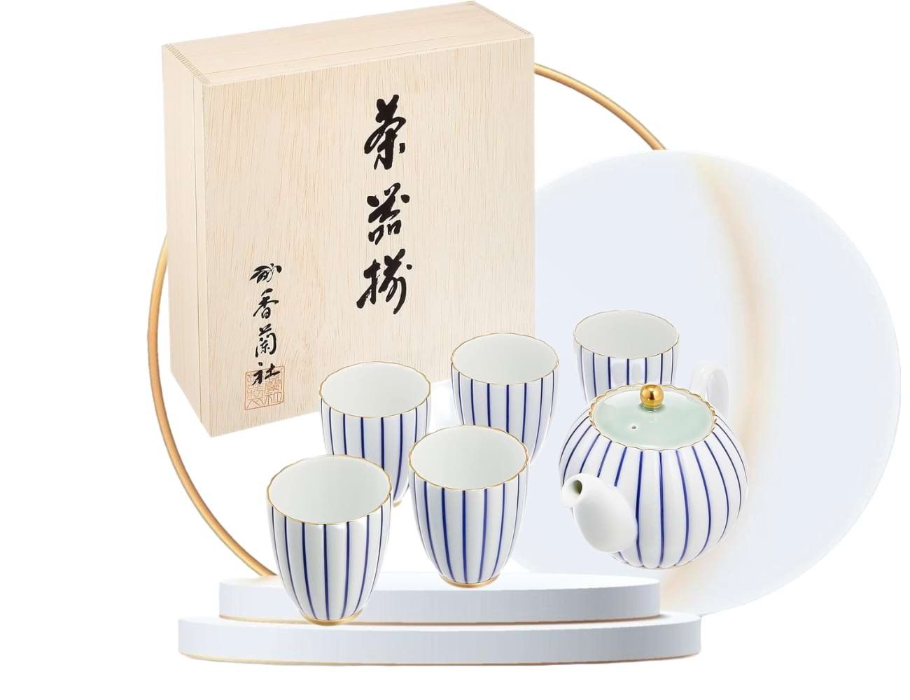 Koransha Indigo Banded Teaware Set